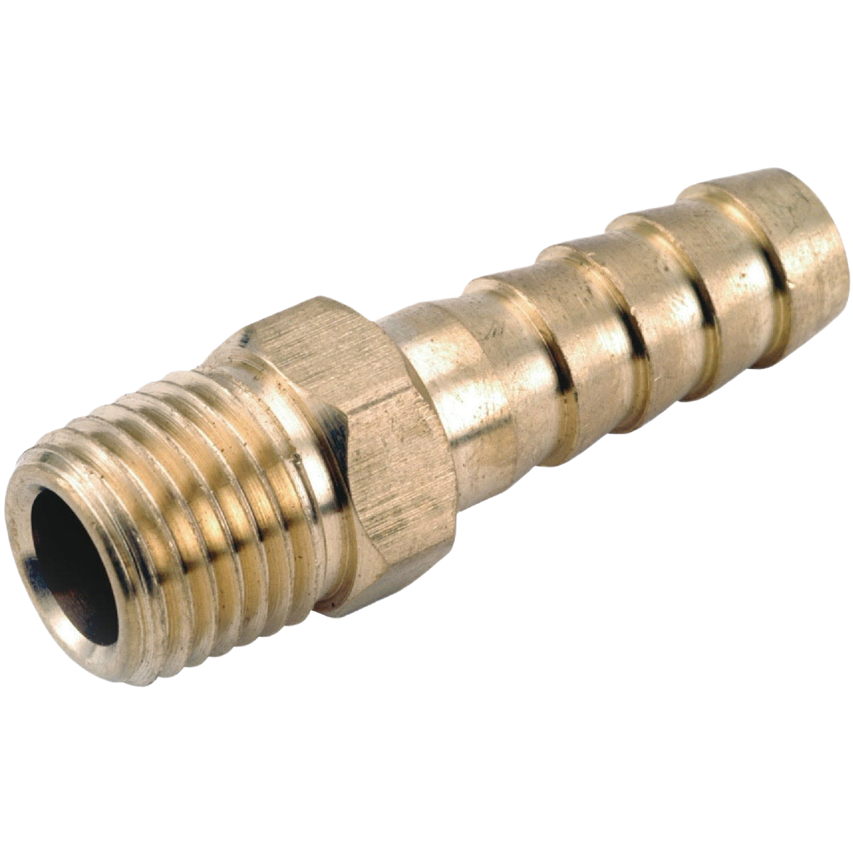 Brass hose barb fitting with 1/4 inch ID and 3/8 inch male pipe thread for plumbing and pipes & fittings under $50