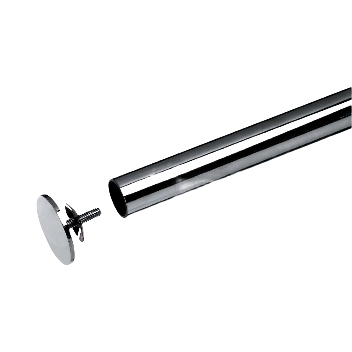Chrome rod stop with screw for closet rod ends in storage and organization tools under $50 collection