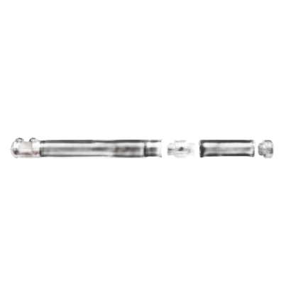 Four-inch handle extension with black grip and metal connectors for enhancing woodworking tool handles and home improvement use