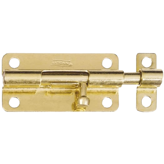 Brass-finished steel door barrel bolt for secure closure in door accessories and hardware collections under $50