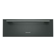Black KitchenAid warming drawer with stainless steel handle for wall ovens in kitchen and home improvement appliances
