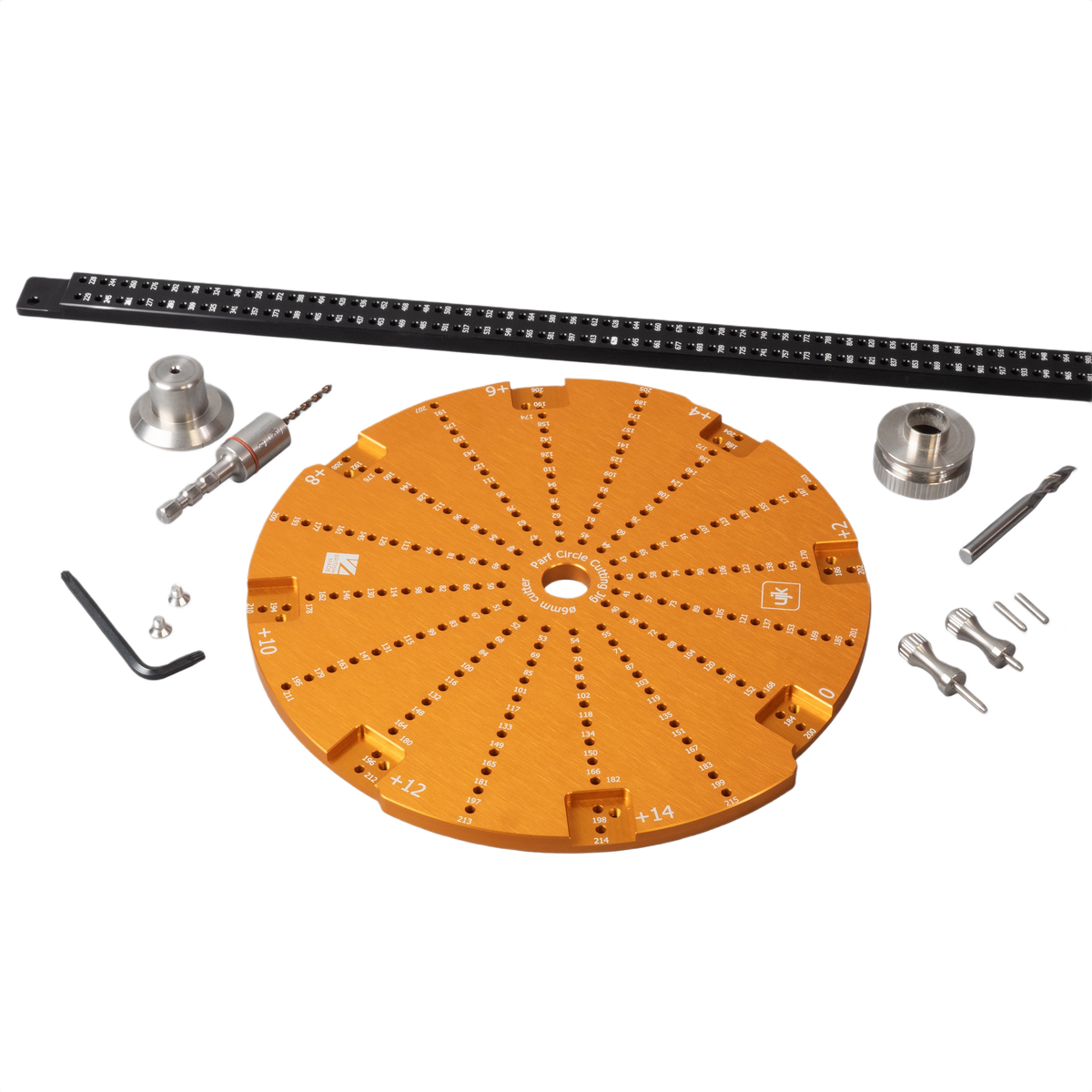 UJK Circle Cutting Jig with 6mm x 22mm Spiral Cutter (8mm)