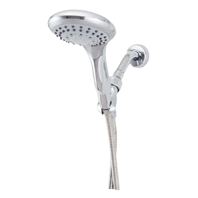 Chrome hand shower with flexible hose and multiple spray settings for plumbing parts and repair collections under 100 dollars
