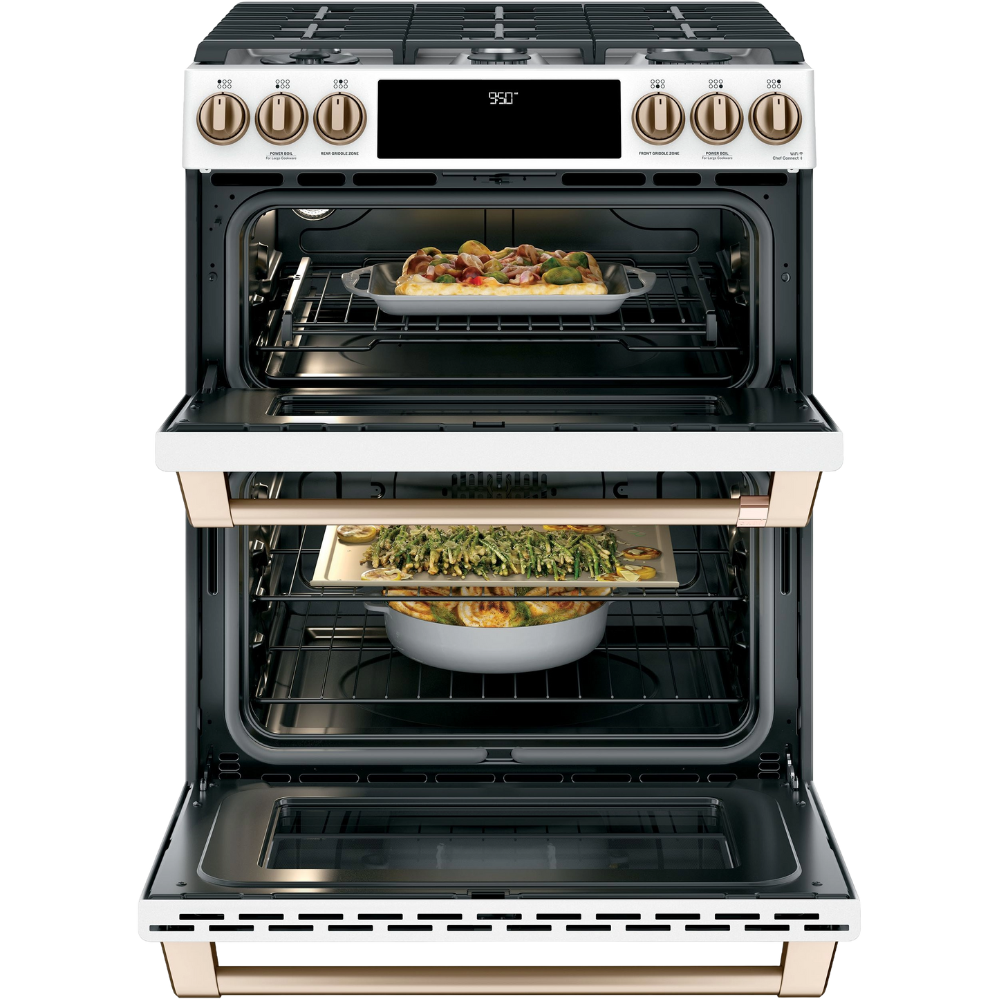 CAFÉ™ 30" Smart Slide-In, Front-Control, Dual-Fuel, Double-Oven Range with Convection