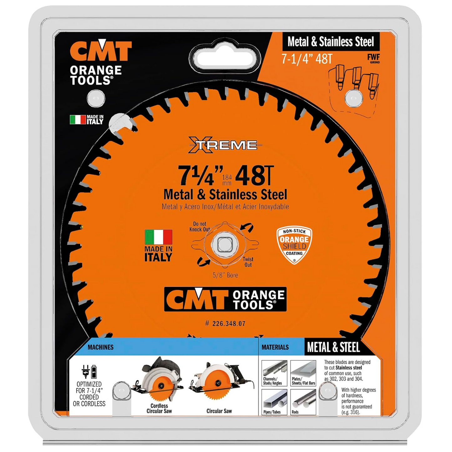 CMT Orange Tools 7-1/4” 48T Metal & Stainless Steel Saw Blade