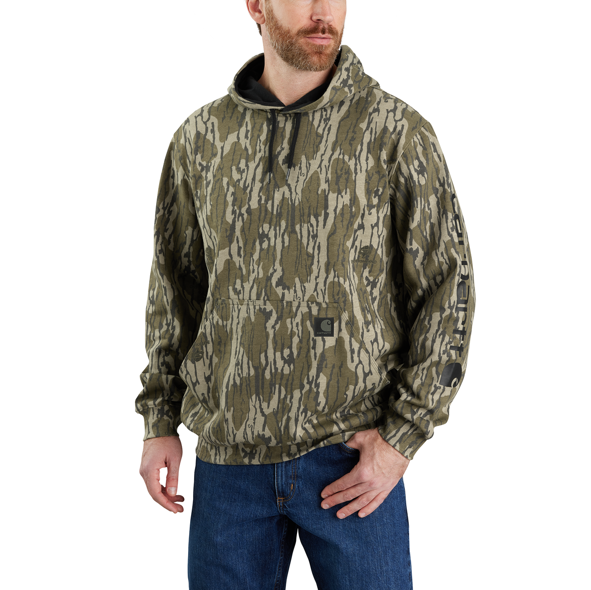 Carhartt Marquette Mossy Oak Camo Sweatshirt - Mossy Oak Bottomland Camo, Large