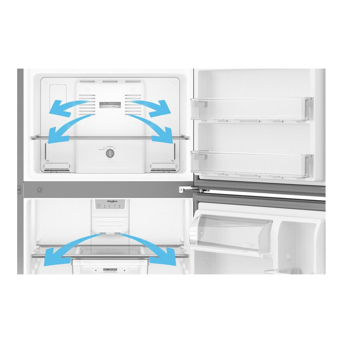 Whirlpool® 30-inch Wide Top Freezer Refrigerator with Total Coverage Cooling- 19 Cu. Ft.