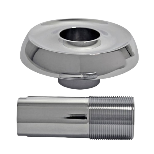 Chrome tub and shower flange set with sleeve for plumbing repair and bathtub fixture replacement projects under $50
