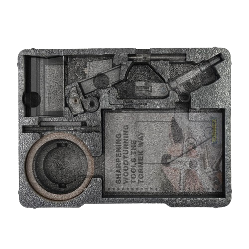 Custom foam insert tray designed to organize woodturning sharpening tools for home improvement tasks