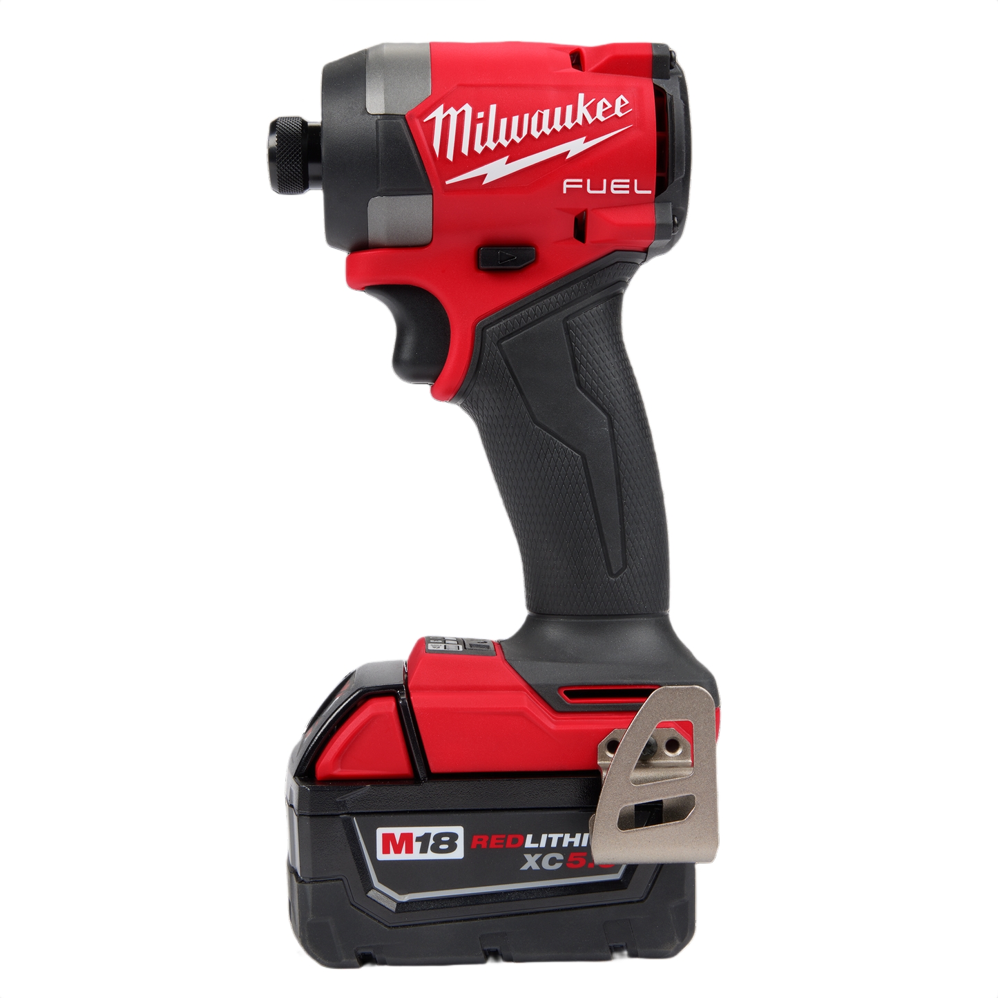 Compact cordless red and black impact driver with ergonomic grip and rechargeable battery for home improvement tasks