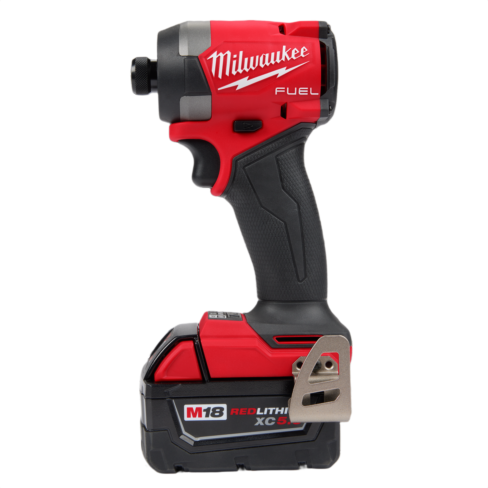 Compact cordless red and black impact driver with ergonomic grip and rechargeable battery for home improvement tasks