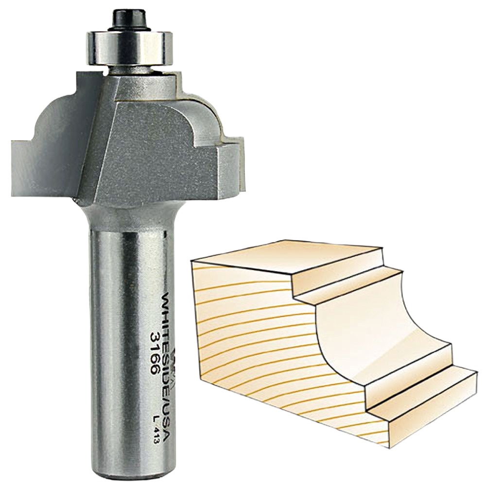 Router bit with steel body designed for precise classical cove edge profiles in woodworking and home improvement projects