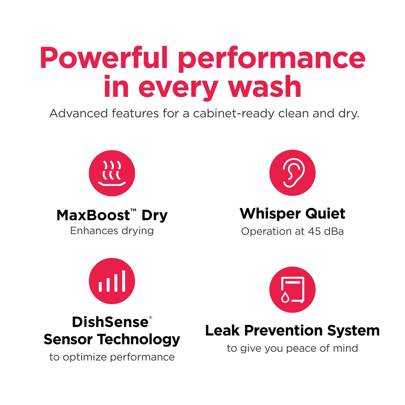 24" Stainless Steel Tub Dishwasher with CleanBoost™ and Adaptive Quick Wash