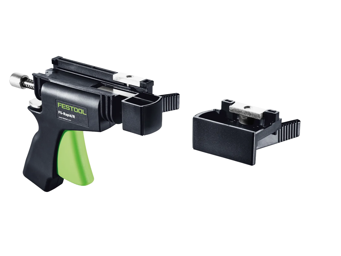 Black and green rapid clamp and fixed jaws designed for woodworking and tool accessories under $100 collections