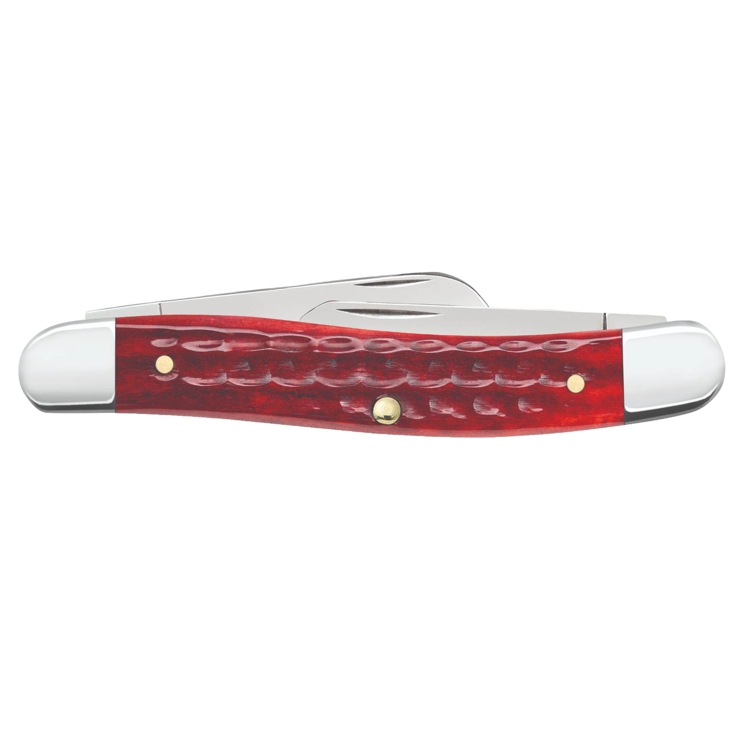 Medium folding knife with textured Old Red Bone handle, part of woodworking and general cutting tools collection.