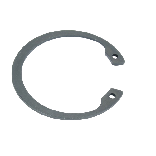 Metal snap ring with open ends and holes for installation in tools and home improvement applications