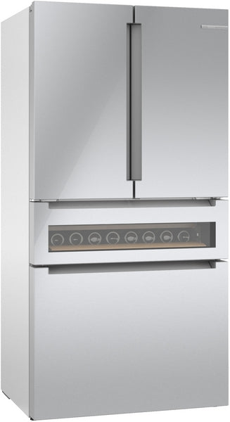 800 Series, French Door Bottom Mount Refrigerator, Glass door, 36'', Stainless Steel