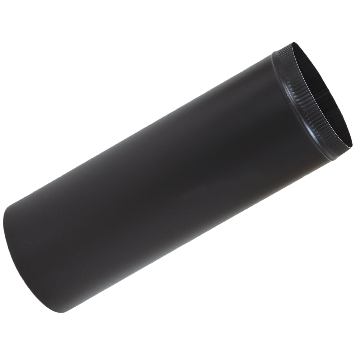 Black metal stove pipe section with snaplock end for high-temperature solid fuel appliances under $50 in Plumbing and Home Improvement collections