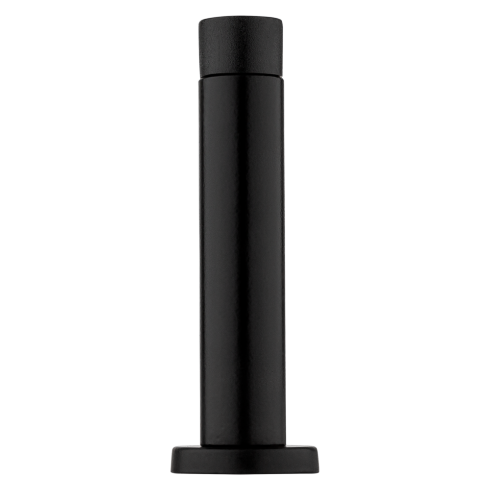 Matte black metal door stop with classic Cooper design for wall and door protection in home improvement projects under $50