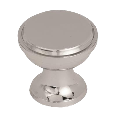 Polished nickel cabinet knob with rounded transitional design for furniture and hardware accessories under $50 collection