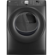 Black front load electric dryer with large door and digital controls from Dryers and Appliances collections