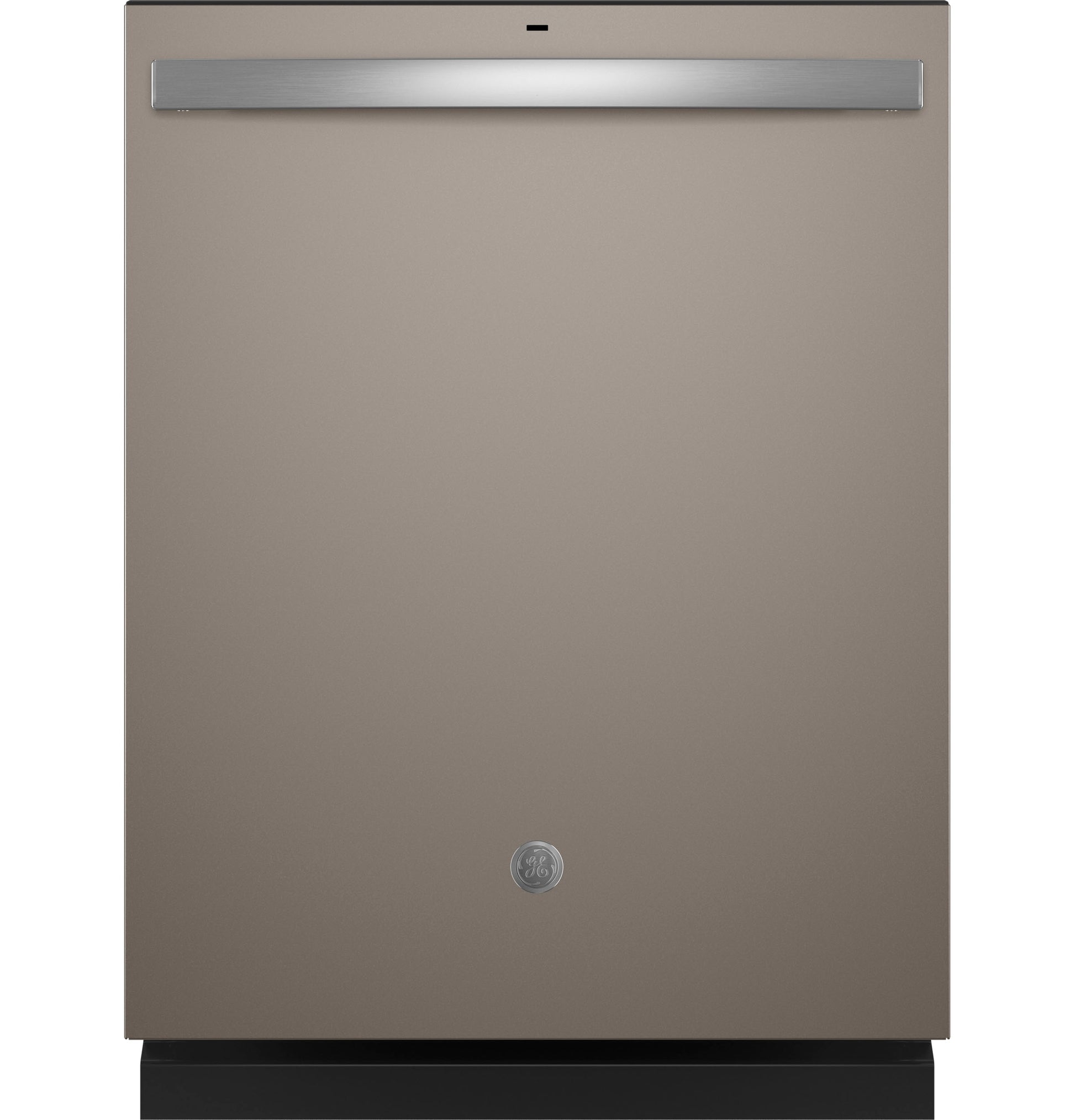 Built-in dishwasher with top controls, stainless steel handle, and plastic interior for modern kitchen appliances collection