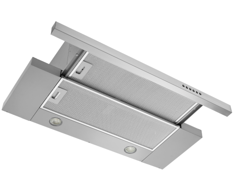 36-inch stainless steel slide-out range hood with dual lights and mesh filters in kitchen appliances collection