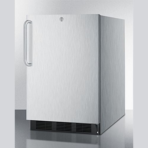 Compact stainless steel outdoor refrigerator with vertical handle for kitchen, appliances, and home improvement under $50 tools collection
