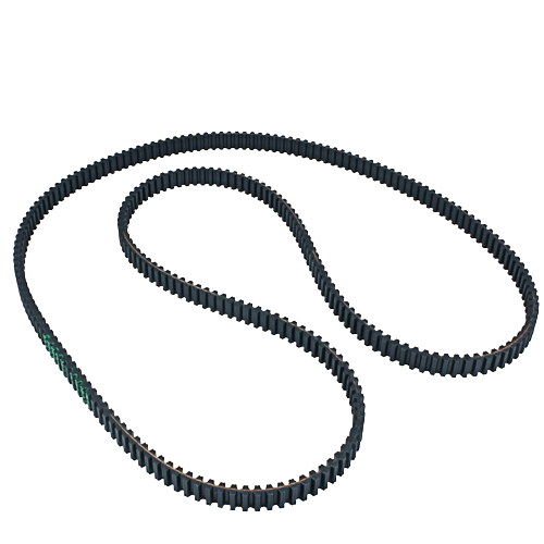 Black toothed secondary drive belt designed for John Deere machinery for tools and home improvement use