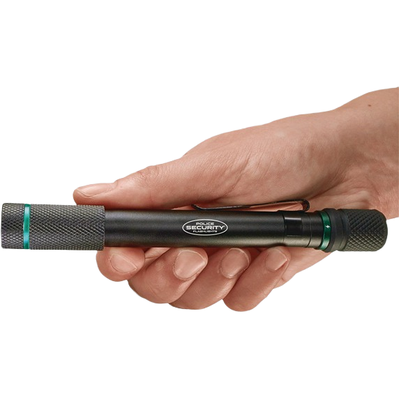 Black LED rechargeable penlight with clip and textured grip held in hand for home improvement and hand tools use under $50 collection