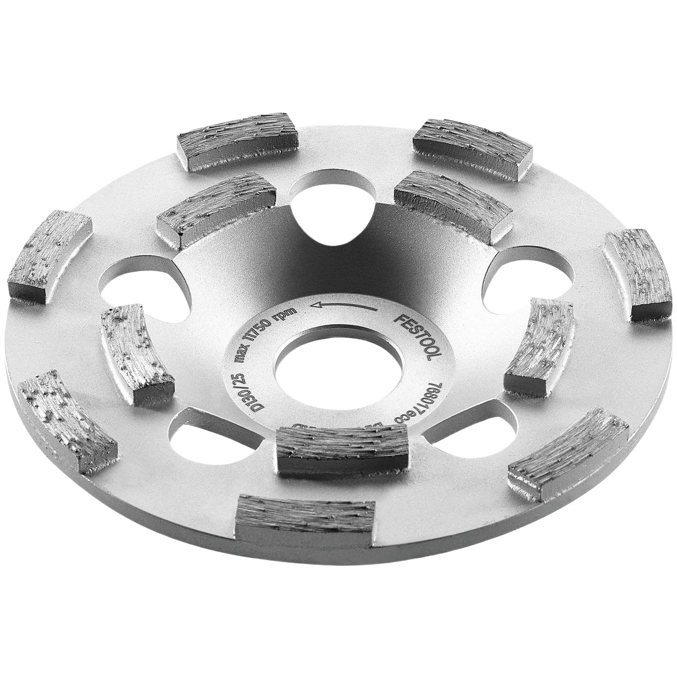 Diamond grit surface grinder disc with segmented edges for heavy-duty use in Festool grinder accessories collections