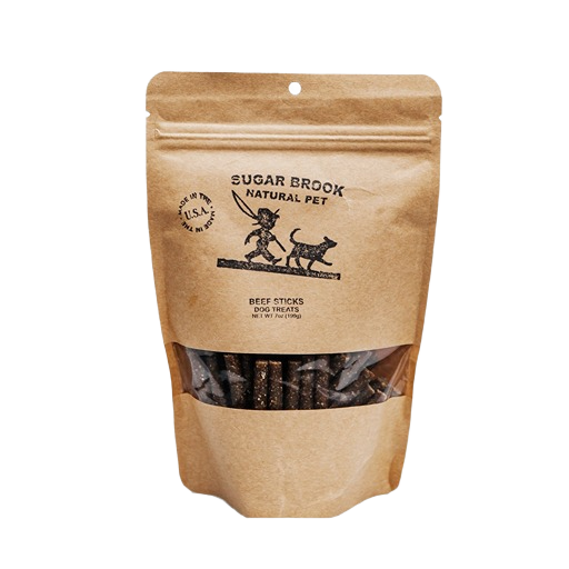 Brown resealable pouch of natural pet beef stick treats for dogs, part of Farm & Pet and Treats collections under $50