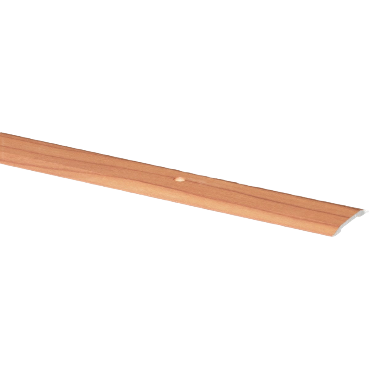 Cherry-colored aluminum seam binder strip with pre-drilled holes for tools and home improvement projects
