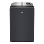 Matte black top load washer with agitator, digital controls, and Pet Pro filter for advanced pet hair removal.