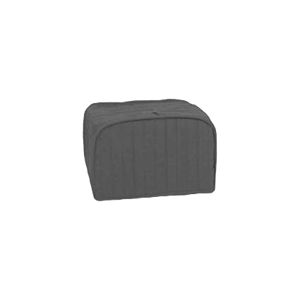 Quilted graphite-colored cover for four-slice toaster, designed for countertop storage and kitchen organization.