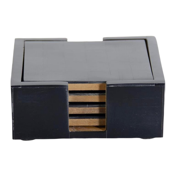 K&K Interiors Black Resin Tile & Brass Coasters Set of 4 – Hartville ...