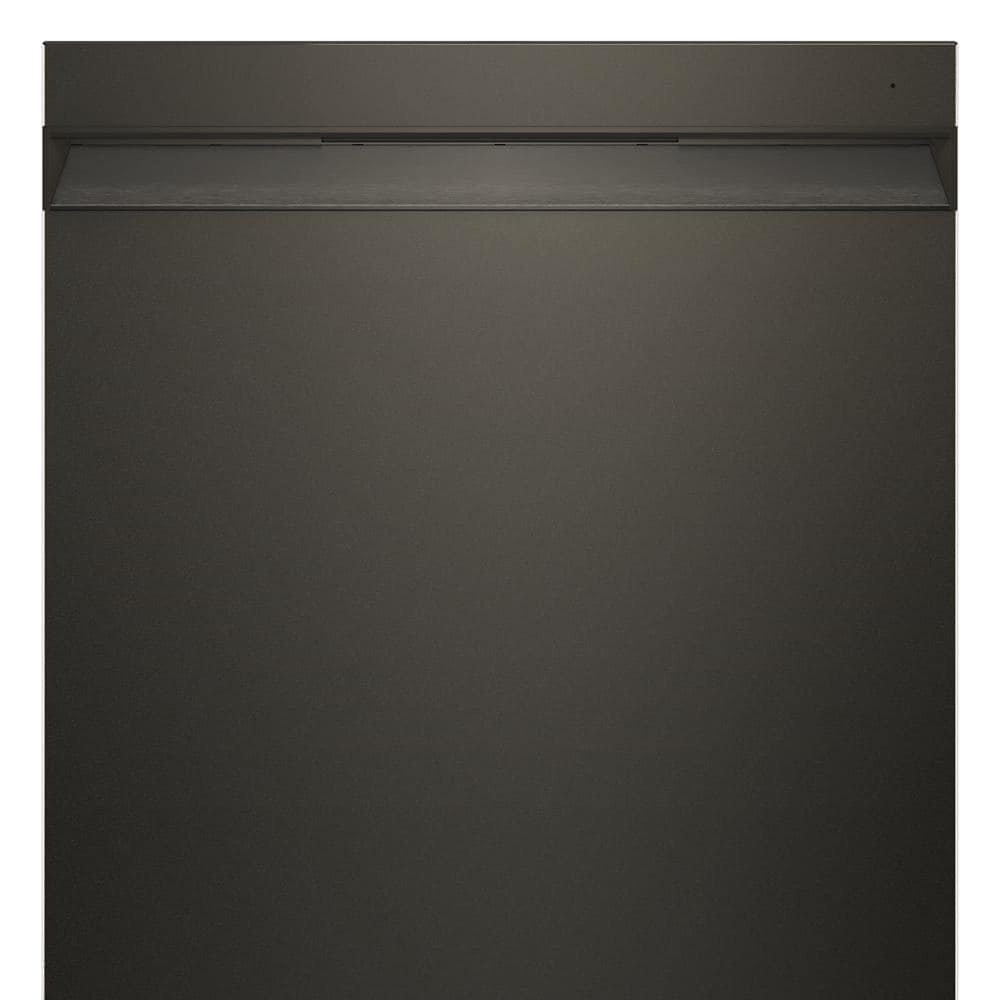 Top control dishwasher in matte black finish from KitchenAid collection for modern kitchen appliances and home improvement