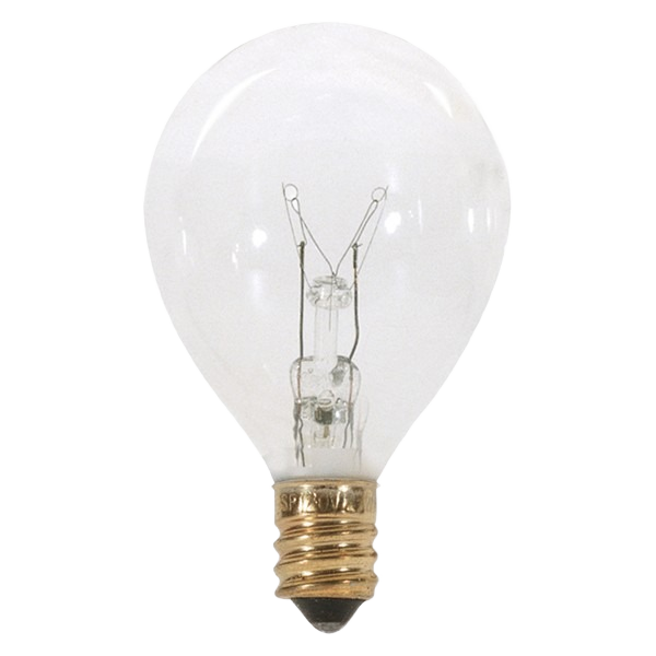 Clear pear-shaped incandescent bulb with candelabra base for lighting and home improvement projects under $50