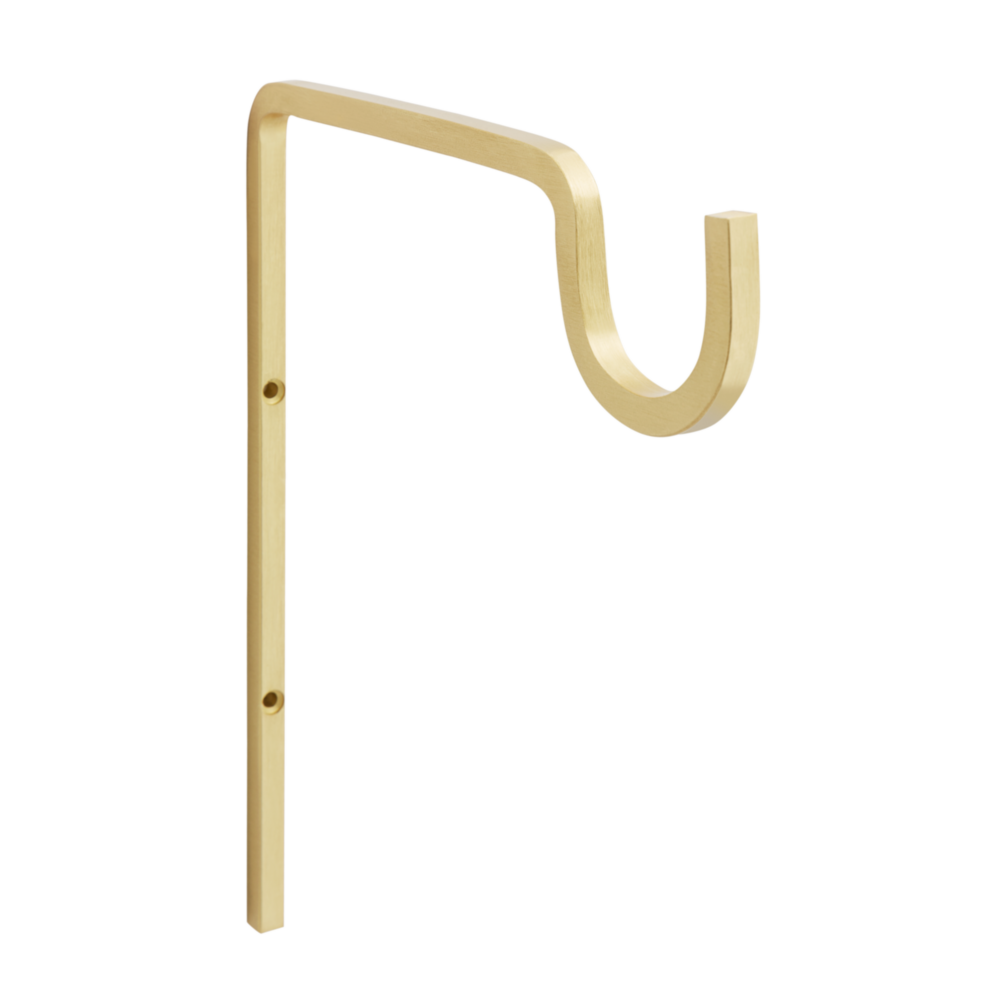 Brushed gold steel extended wall hook for hanging large plants in lawn and garden projects under $50 collection