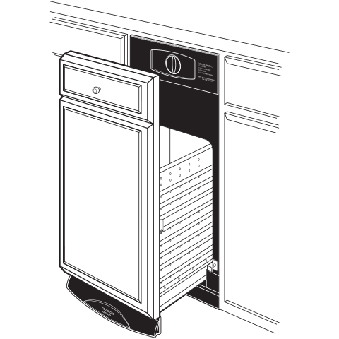 Built-in compacting unit with panel-ready front integrated into kitchen cabinetry from Trash Compactors collection