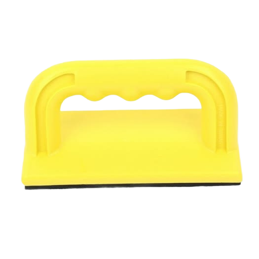 Yellow push block with ergonomic handle for woodworking safety, included in saw and power tool accessories under $50.