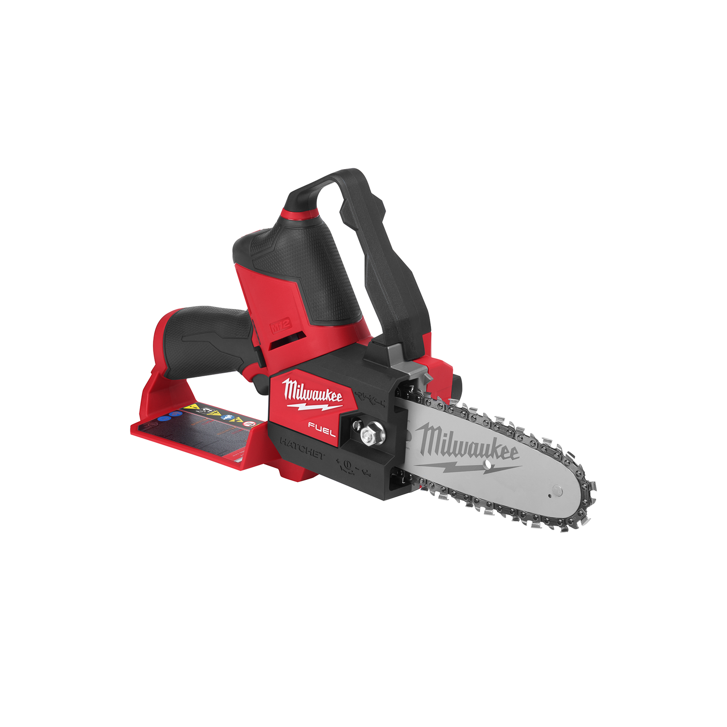 Compact red and black 6-inch pruning saw with ergonomic handle and sharp chain blade for home improvement tasks