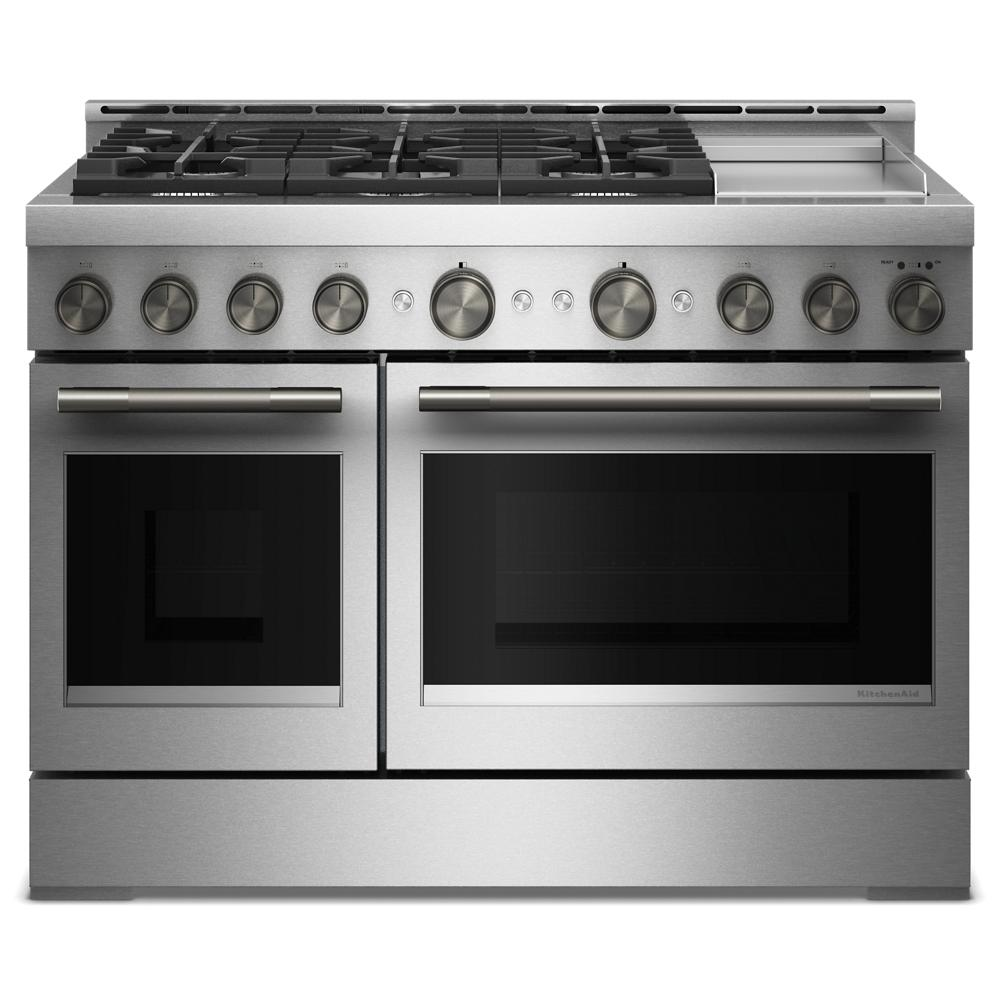 KitchenAid® 48-Inch 6 Burner Commercial-Style Gas Range with Griddle
