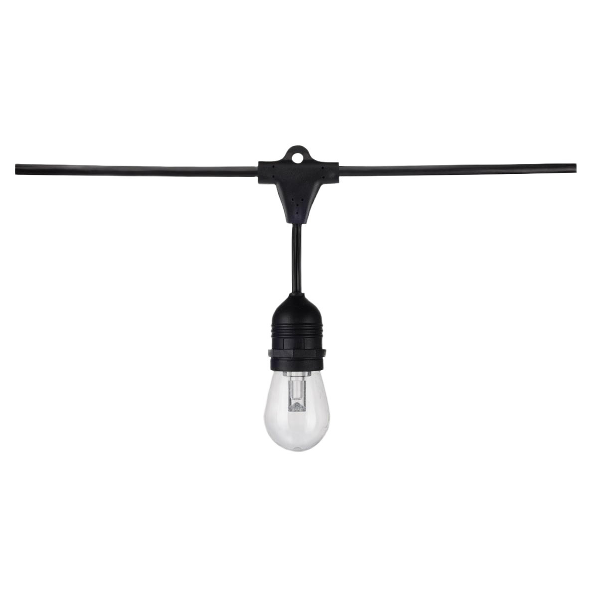 Single vintage-style Edison LED bulb on black weatherproof cord for outdoor and garden lighting under $100