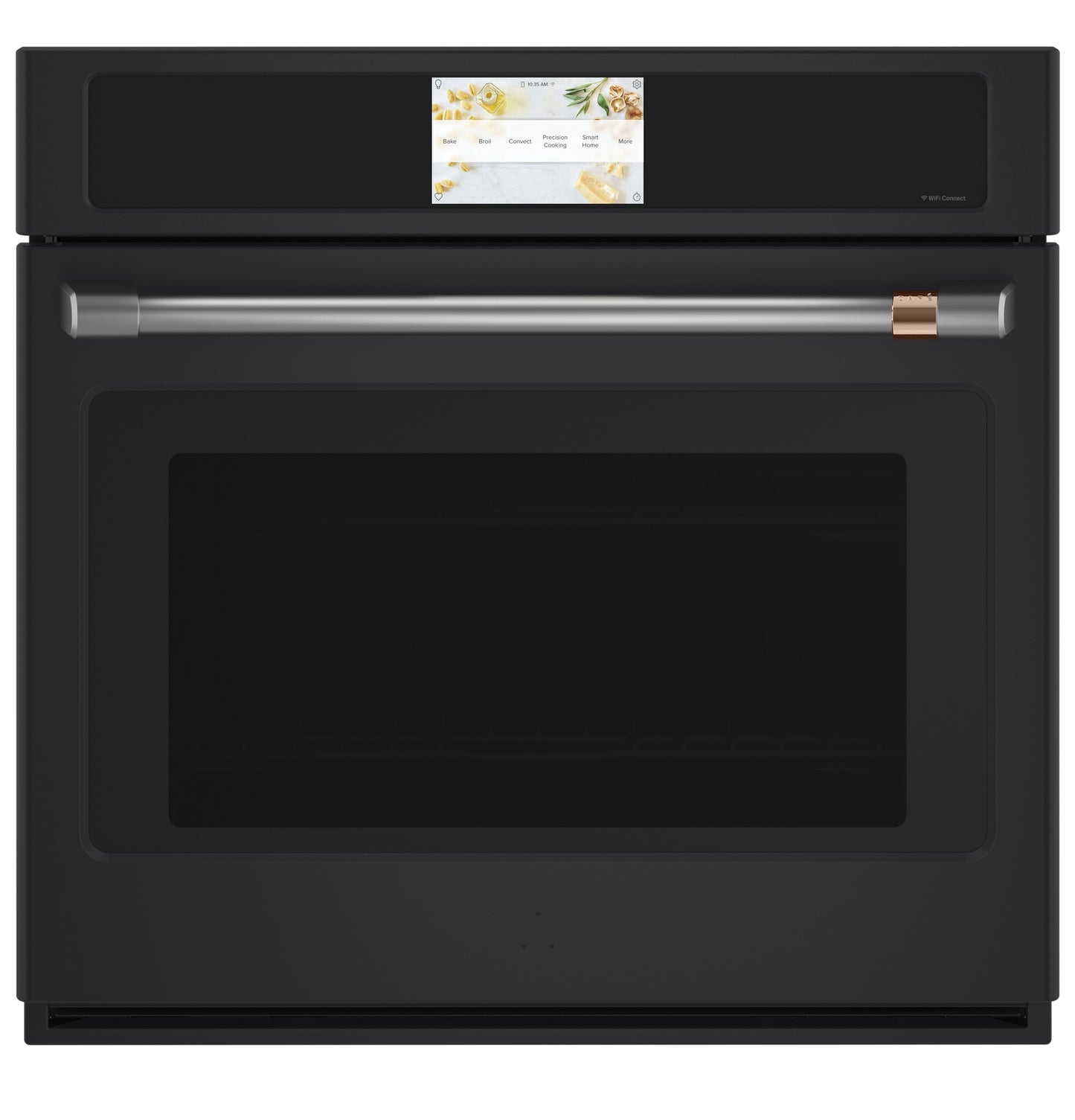 Black built-in convection wall oven with touchscreen display and stainless steel handle from Kitchen & Kitchenware collection