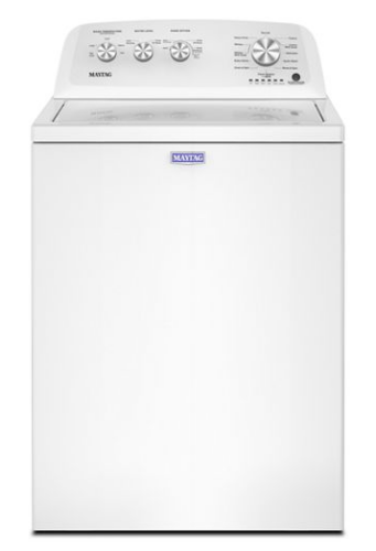 White top load washer with stainless steel controls and deep fill option from Washers & Dryers and Appliances collections