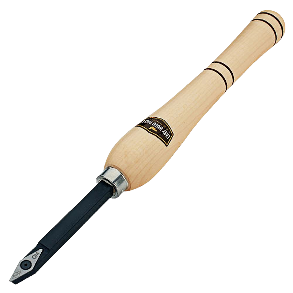 Wood carving detailer tool with smooth light wood handle designed for precision woodworking and home improvement tasks