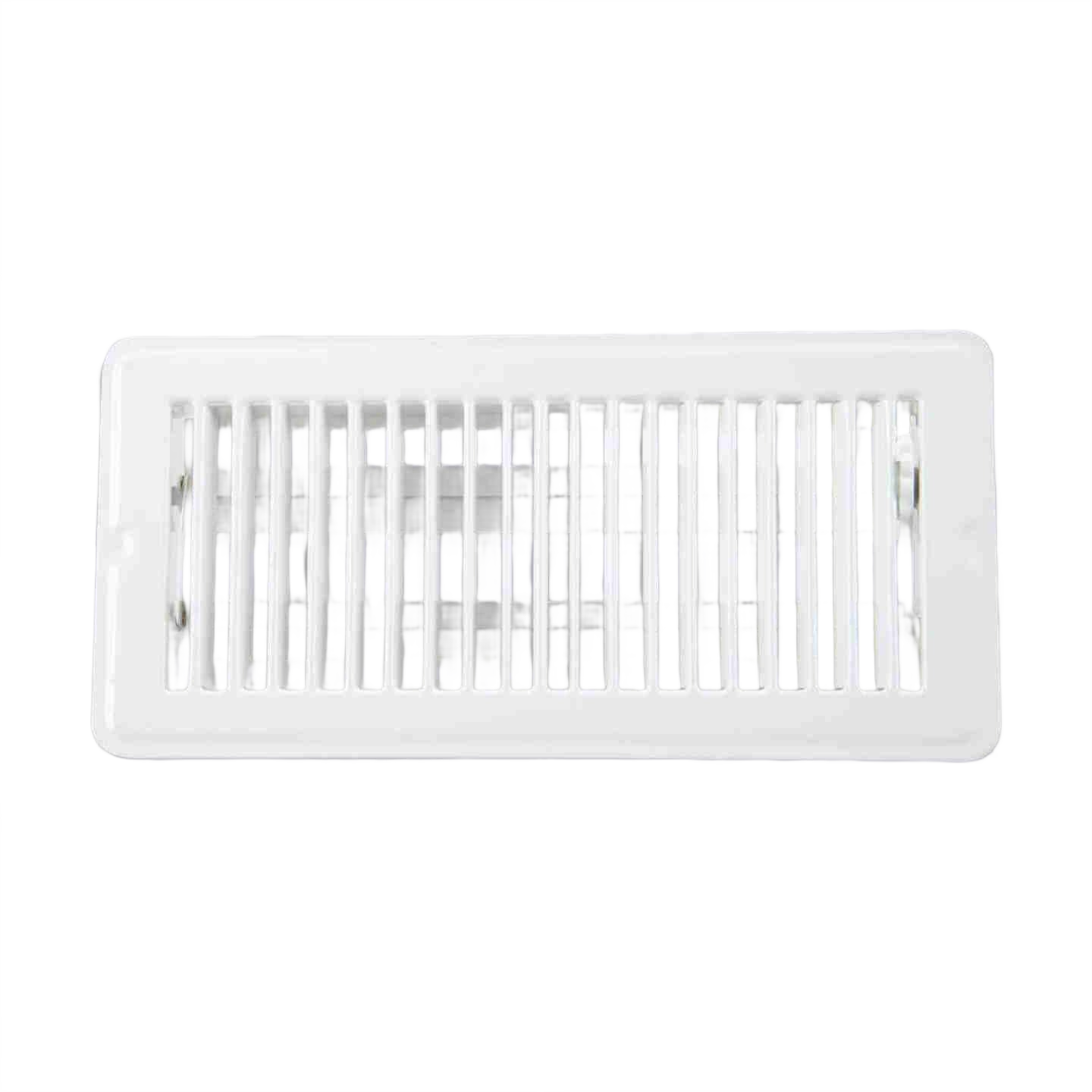 White steel floor register with adjustable louvers for airflow control in plumbing and home improvement under $50 collections