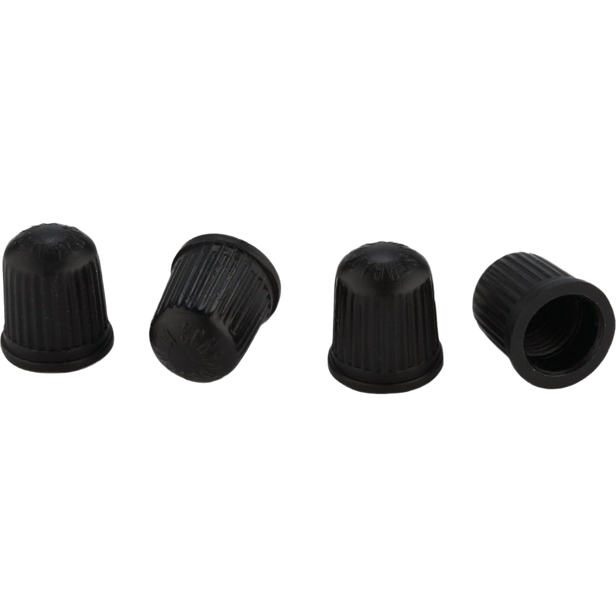 Set of black plastic flexible valve caps protecting tire valves for automotive parts and home improvement projects under $25