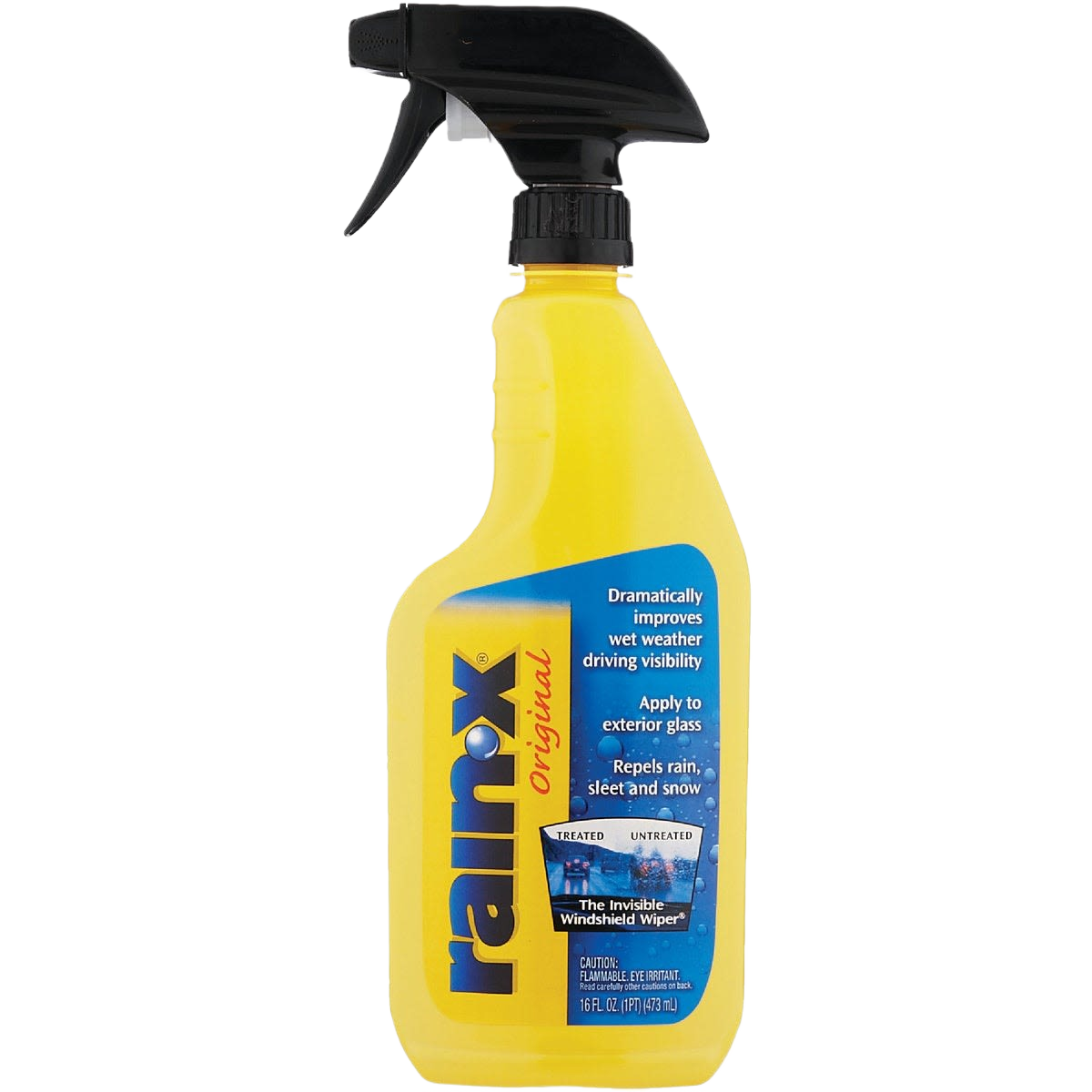 Yellow spray bottle of Rain-X rain repellent for automotive glass, part of automotive and under $50 collections